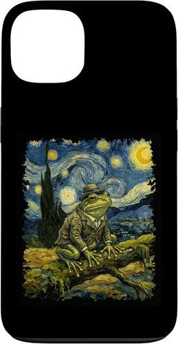 Vista 7 de Vintage Frog Van Gogh Style Starry Night Graphic Case for iPhone 17