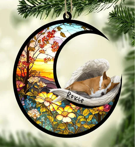 Vista 144 de Atrapasoles conmemorativo personalizado para perros, adorno navideño de Airedale Terrier, recuerdo por pérdida de mascota, regalos conmemorativos