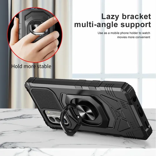 Vista 2 de Funda para Nokia G310 5G con protector de pantalla, funda magnética para teléfono Nokia G310, soporte de anillo de automóvil esmerilado, parte