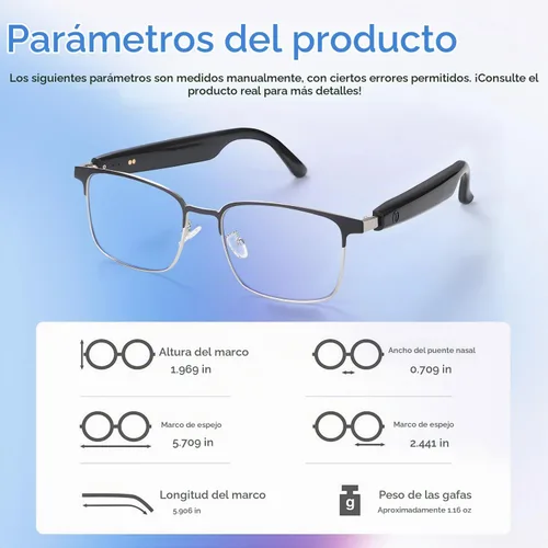 Vista 8 de Gafas Bluetooth para hombres y mujeres, lentes fotocrómicas, lentes
