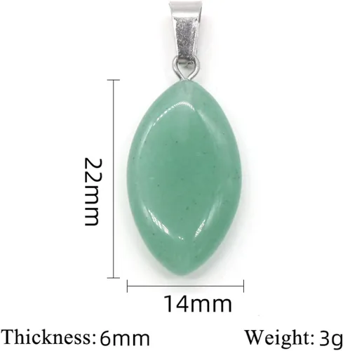 Vista 3 de LHJ 20 colgantes de piedra natural con forma de marquesa de cristal de ágata de chakra para hacer joyas, collares, aretes