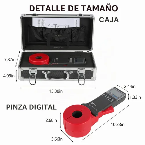 Vista 2 de Metro 0.01Ω-200Ω del probador de la resistencia de tierra de tierra de la abrazadera de Digitaces