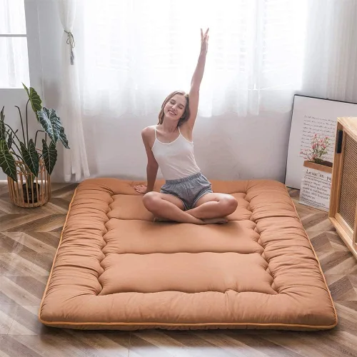 Vista 10 de MAXYOYO Colchón Japonés de Suelo Futón Colchón, Tapete de Tatami Engrosado de 4", Almohadilla para Dormir Plegable Enrollable para Niños y Niñas