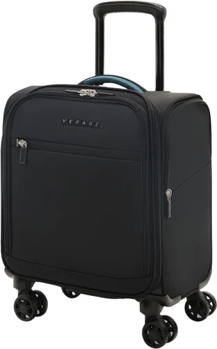 Vista 20 de Verage Equipaje de mano debajo del asiento de 14 pulgadas con ruedas giratorias y puerto de carga USB, maleta con ruedas para aerolíneas, bolsa Negro