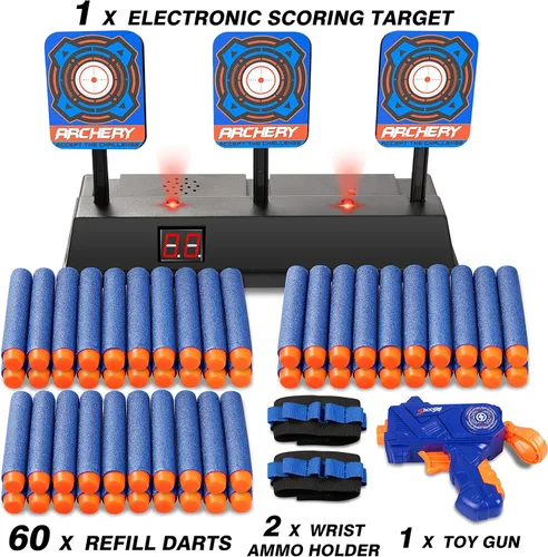Vista 5 de KKONES - Objetivo de disparo digital con puntuación eléctrica y reinicio automático para pistolas Nerf