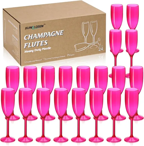 Vista 12 de XUWAIDSGN Copas de champán acrílicas, copas de champán para brindis de boda, copa de champán de plástico, reutilizable, irrompible, para despedida