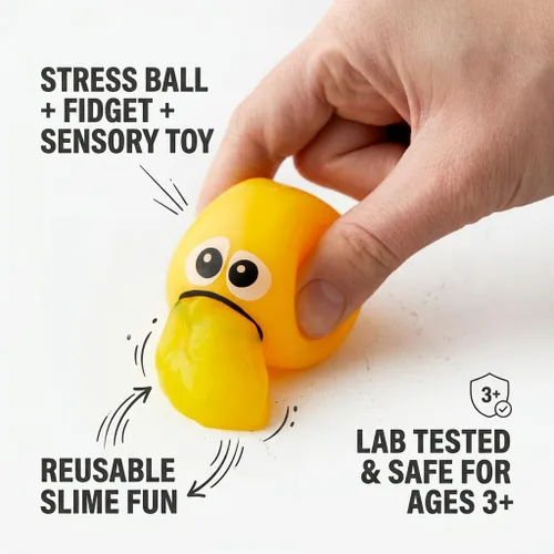 Vista 3 de Puking Ball® - Juego patentado, no tóxico, juguete antiestrés, bola de estrés, slime, juguete sensorial para niños y adultos