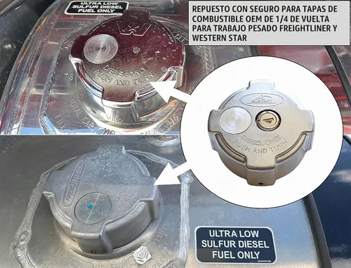 Vista 7 de Llaves iguales par 1/4 vuelta de bloqueo de aluminio diesel tapas de combustible para ciertos Freightliners