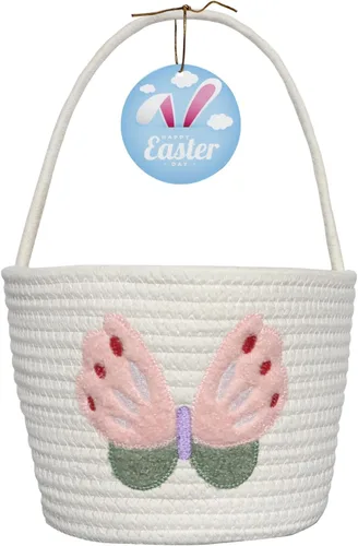 Vista 7 de Cesta de Pascua, cestas de Pascua para niños, cesta de Pascua personalizada para niños y niñas, juego de 2 huevos de conejo vacíos, niños, niñas