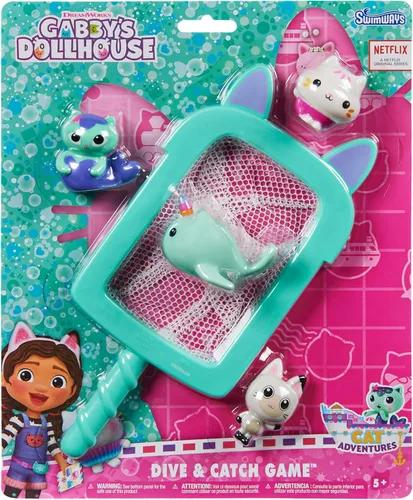 Vista 7 de Swimways Gabby's Dollhouse - Juego de buceo y atrapar, accesorios de piscina y juguetes de piscina para niños, suministros para fiestas
