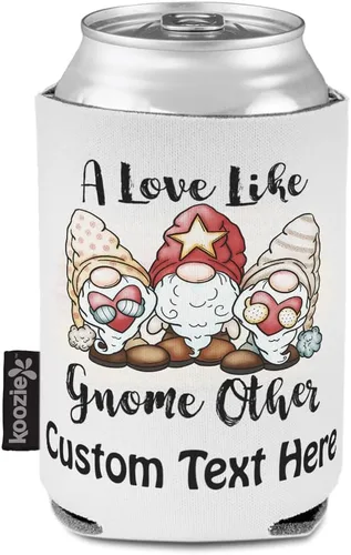 Vista 7 de Style In Print Fundas navideñas para latas, enfriador de bebidas A Love like Gnome, Other Christmas Scuba Foam Party Beer Cover White Design Only
