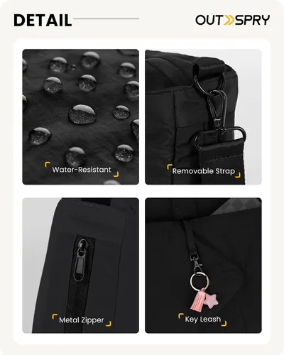 Vista 5 de Bolsa de mano para mujer con cremallera, bolsa de mano grande acolchada de 14 pulgadas para laptop con funda para carrito