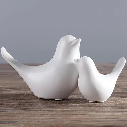 Vista 10 de FANTESTICRYAN Estatuas de pájaros pequeños, decoración dorada para el hogar, estilo moderno, adornos decorativos para sala de estar, dormitorio
