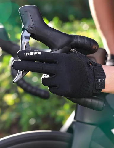 Vista 9 de INBIKE Guantes de ciclismo para bicicleta de carretera, guantes acolchados de gel con memoria para hombres y mujeres, guantes de ciclismo