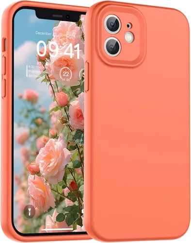 Vista 92 de SUPFINE - Funda diseñada para iPhone 12, silicona líquida premium con [forro de microfibra suave antiarañazos][protección de cámara mejorada], funda