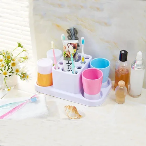 Vista 7 de Eslite Soporte para cepillos de dientes y soporte organizador grande para baño