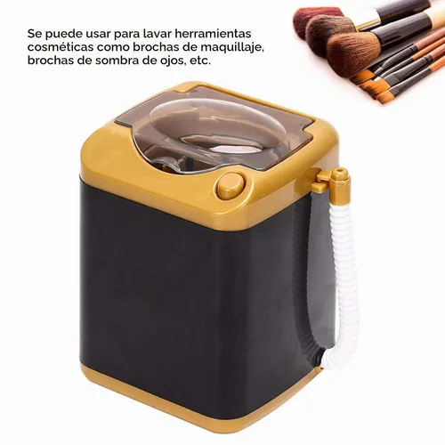 Vista 3 de Lavadora, mini lavadora eléctrica para brochas de maquillaje, máquina automática de limpieza de secado rápido de plástico de simulación para mujeres