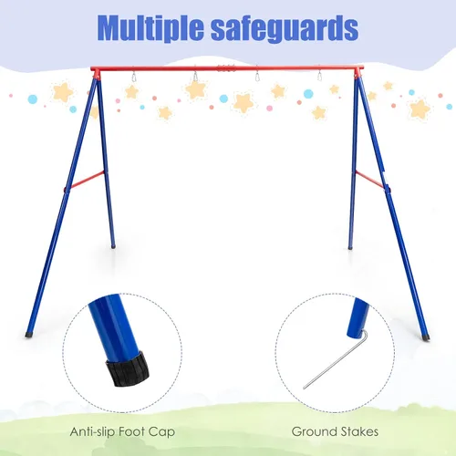 Vista 5 de INFANS Soporte para columpio, marco de columpio de metal resistente de 550 libras, soporte para columpio extragrande con estructura en A para niños