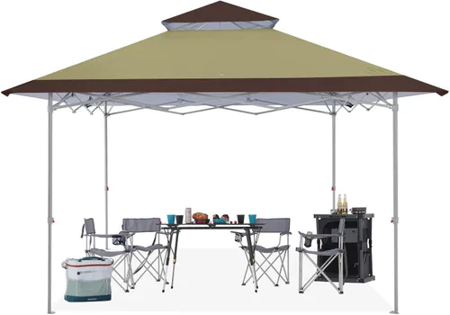 Vista 6 de ABCCANOPY - Base para toldo desplegable de 13 x 13 pies sobre estructura de toldo de 10 x 10 pies con parte superior doble ventilada, 4 bolsas
