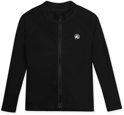 Vista 3 de AOBUTE Camiseta unisex con cremallera para niños, protección UV UPF 50+, con agujero para el pulgar, de 3 a 12 años