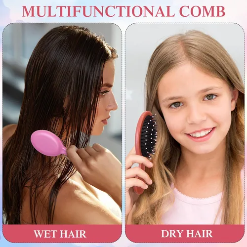 Vista 4 de FoldTier 72 piezas de mini cepillos desenredantes para el cabello, cepillo desenredante de viaje a granel, cerdas suaves, cepillo pequeño húmedo