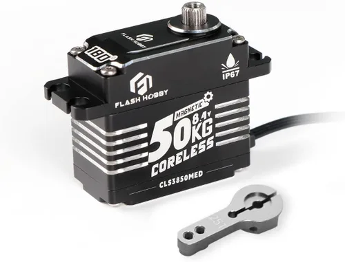 Vista 10 de Servo sin núcleo de 83.8 lbs, servo de alto par de torsión de 8.4 V, engranaje de metal completo servo RC con IP67 impermeable y soporte magnético