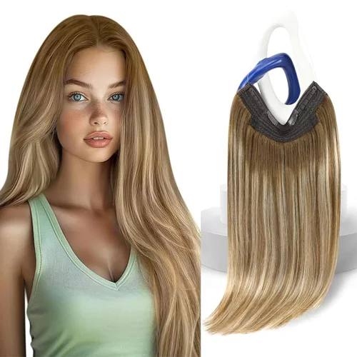Vista 29 de Sunny - Extensiones de cabello humano real, con cable/hilo y clips ajustables, aplicación invisible, 2.82 onzas, 12 pulgadas, color rubio cenizo