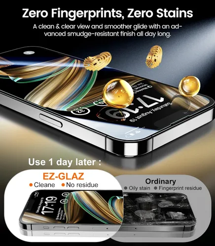 Vista 7 de Paquete de 4 protectores de pantalla de privacidad para iPhone 14 Pro [6.1 pulgadas], dureza 9H + 12 pies, grado militar, inastillable, película