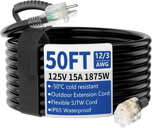Vista 9 de Cable de extensión de 50 pies para exteriores/interiores con Amarillo