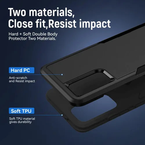 Vista 5 de Funda para Galaxy S20 Plus, con protector de pantalla HD [prueba de caídas de grado militar] Funda protectora resistente a prueba de golpes