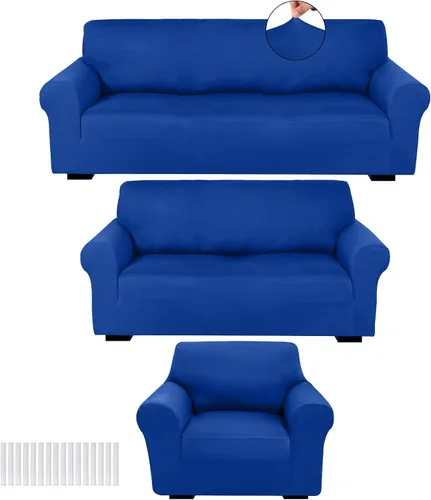 Vista 14 de Peryiter Juego de 3 Fundas para Sofá, Cubiertas de Muebles para Sofá, Loveseat, Sillón, Ajuste de Forma Elástico, Sin Arrugas, Protector de Muebles