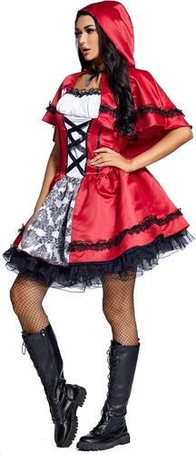Vista 6 de Disfraz de gato para mujer, disfraz de Halloween, fiesta de baile de cosplay, con capucha, chal, disfraz de traje
