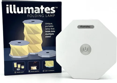 Vista 12 de Origami - Lámpara de escritorio LED plegable expandible – USB recargable y portátil – Luz de control táctil regulable con altura ajustable de hasta