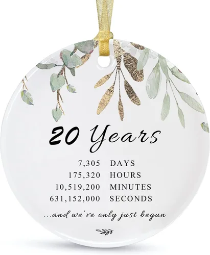 Vista 17 de Adorno de Navidad de aniversario de 10 años 2026, décimo para parejas, adorno de cerámica de diez años casados para decorar bodas en el hogar