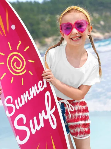 Vista 3 de BesserBay Traje de baño adorable de verano para niña, con cordón, 3-14 años