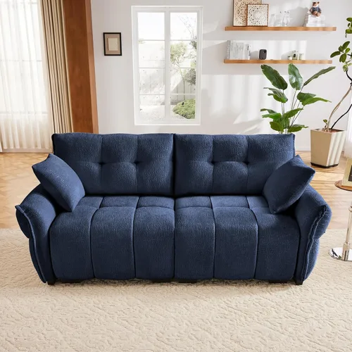 Vista 42 de Leyu&Hafort Sofá modular seccional, sofá modular Cloud con asiento profundo, moderno sofá modular con otomana móvil, sofá de felpilla con almohadas