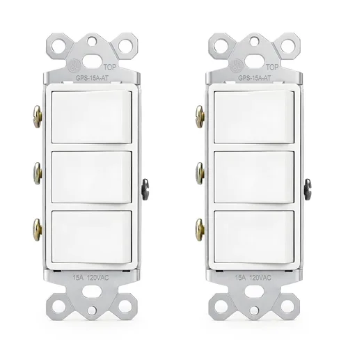 Vista 22 de Baomain Interruptor basculante dúplex de 15 Amp, 120 voltios, Interruptor combinado de CA monofólico
