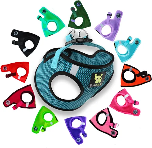 Vista 25 de EcoBark - Arnés para perro, arneses de taza de té ecológicos para perros XXS, XS y pequeños - Arnés reflectante y ajustable para cuerpo mini