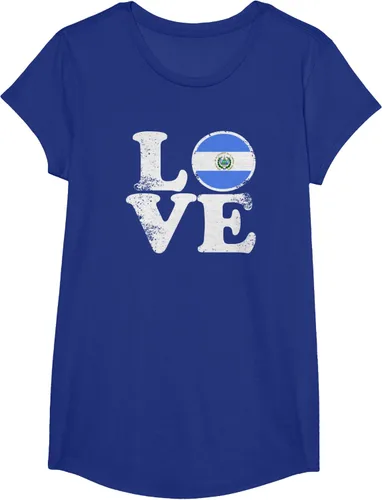 Vista 28 de Love El Salvador Flag tShirt Home Pride Distressed Tee T-Shirt
