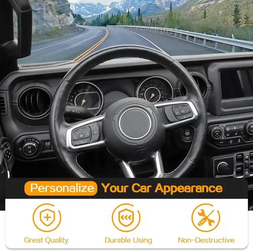 Vista 4 de Hoolcar – Anillo para ventilación de aire acondicionado interior, accesorios compatibles con Jeep Wrangler JL JLU y Gladiator JT 2018-2023, aleación