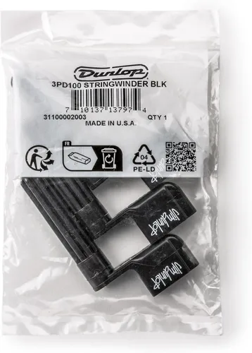 Vista 3 de Jim Dunlop Stringwinder Negro 3 - Pack
