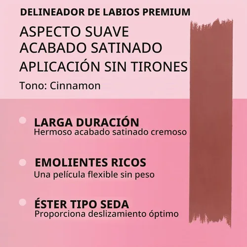 Vista 2 de Lawless Forget the Filler Definer Liner - Canela - Delineador de labios premium con ingredientes naturales para proporcionar un aspecto suave con un