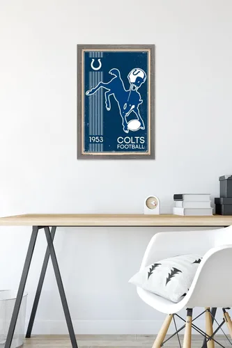 Vista 6 de Trends International NFL Indianapolis Colts - Retro Logo 14 Wall Poster, 14.725" x 22.375", Barnwood Framed Version