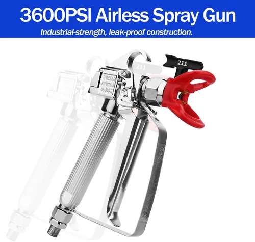 Vista 3 de Kit de pistola pulverizadora de pintura sin aire de 15 piezas, pistola de pulverización profesional de 3600 PSI, 4 puntas reversibles