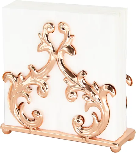 Vista 7 de Owlgift Servilletero Barroco Negro – Soporte Decorativo de Metal para Servilletas de Mesa, Correo u Organizador de Facturas – 6 x 2 x 5.3 Pulgadas