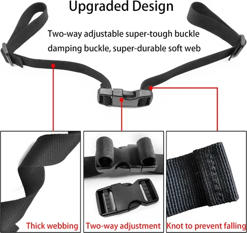 Vista 3 de Correa de pecho para mochila, 2 juegos de correas de esternón para mochilas, accesorios para mochila al aire libre para viajes Negro