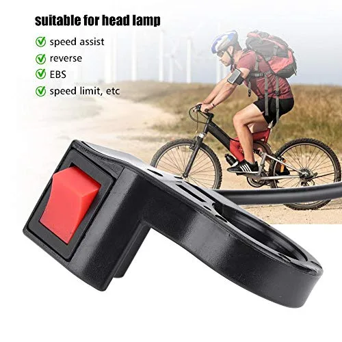 Vista 5 de Dilwe Interruptor basculante de bicicleta eléctrica, interruptor de encendido/apagado universal de manillar de motocicleta de PVC para motocicleta