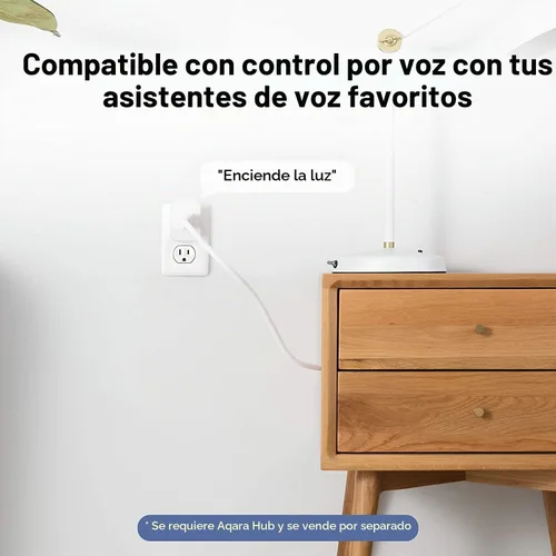 Vista 5 de Aqara Mini interruptor inalámbrico y enchufe Samrt con monitoreo de energía, requiere Aqara Hub, conexión Zigbee, botón inteligente