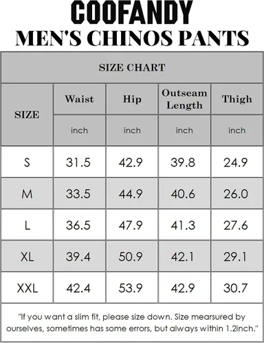 Vista 6 de COOFANDY Pantalones chinos de algodón de ajuste relajado para hombre, cintura elástica, parte delantera plana, color caqui