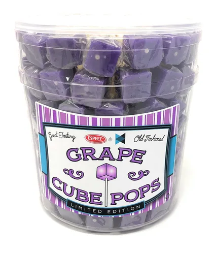 Vista 12 de Chupetas de Caramelo Duro en Cubo: Paquete de Chupetas con Sabor Envueltas Individualmente por Espeez - Paletas Cuadradas de Fiesta Estilo Antiguo